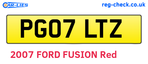 PG07LTZ are the vehicle registration plates.