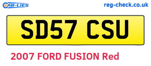 SD57CSU are the vehicle registration plates.