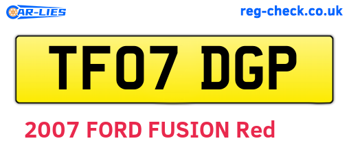 TF07DGP are the vehicle registration plates.