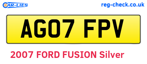 AG07FPV are the vehicle registration plates.