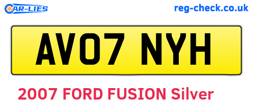 AV07NYH are the vehicle registration plates.