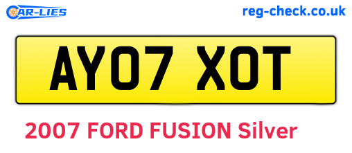 AY07XOT are the vehicle registration plates.