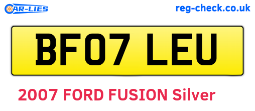 BF07LEU are the vehicle registration plates.
