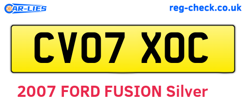 CV07XOC are the vehicle registration plates.