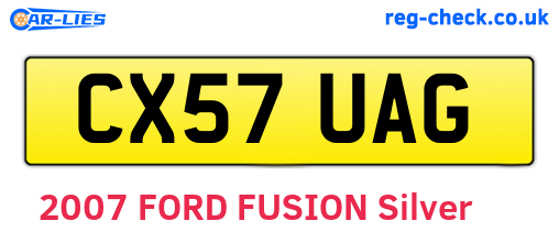 CX57UAG are the vehicle registration plates.
