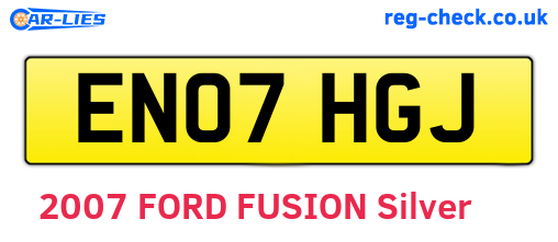 EN07HGJ are the vehicle registration plates.