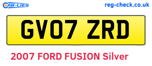 GV07ZRD are the vehicle registration plates.