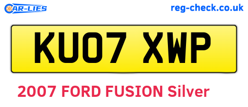 KU07XWP are the vehicle registration plates.