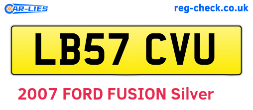 LB57CVU are the vehicle registration plates.