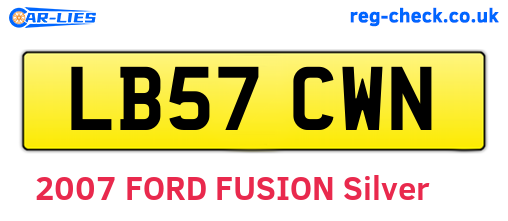 LB57CWN are the vehicle registration plates.