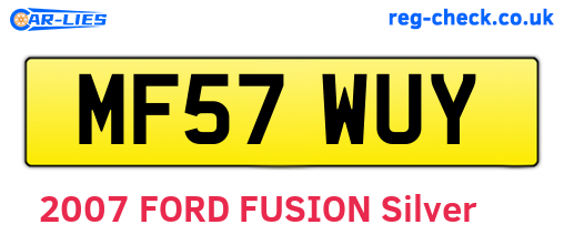 MF57WUY are the vehicle registration plates.