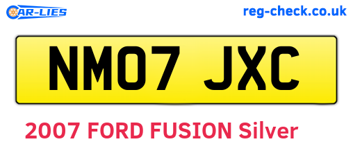 NM07JXC are the vehicle registration plates.