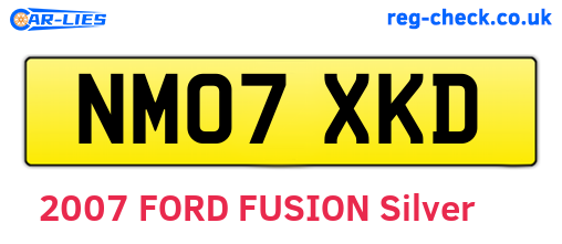 NM07XKD are the vehicle registration plates.