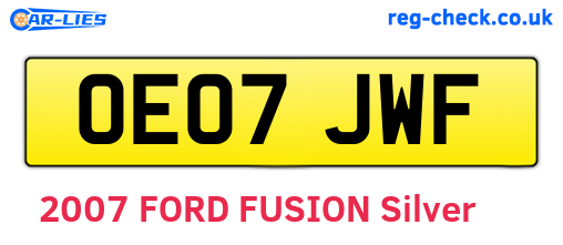 OE07JWF are the vehicle registration plates.