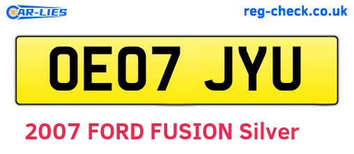 OE07JYU are the vehicle registration plates.