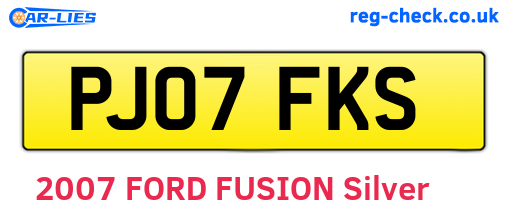 PJ07FKS are the vehicle registration plates.