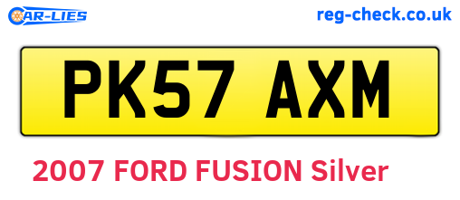 PK57AXM are the vehicle registration plates.
