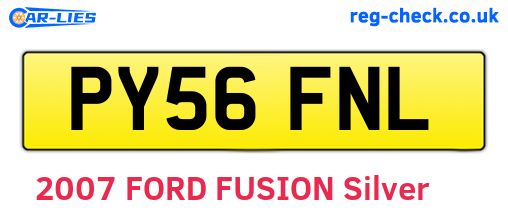 PY56FNL are the vehicle registration plates.