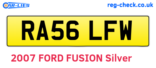 RA56LFW are the vehicle registration plates.