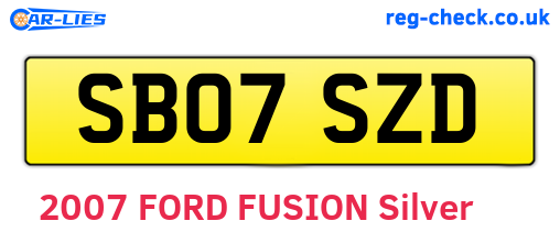 SB07SZD are the vehicle registration plates.