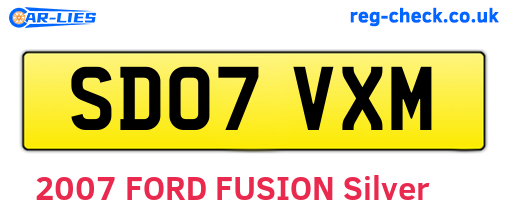 SD07VXM are the vehicle registration plates.