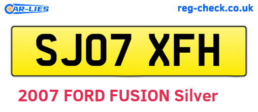SJ07XFH are the vehicle registration plates.