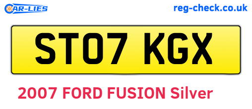ST07KGX are the vehicle registration plates.
