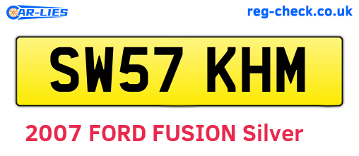 SW57KHM are the vehicle registration plates.