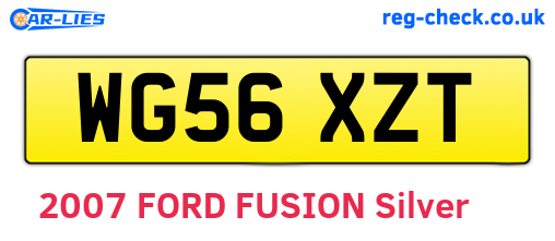 WG56XZT are the vehicle registration plates.