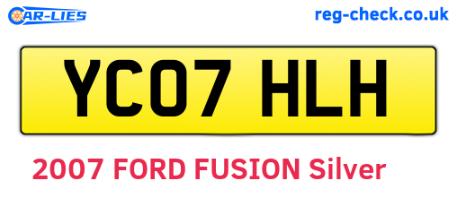 YC07HLH are the vehicle registration plates.