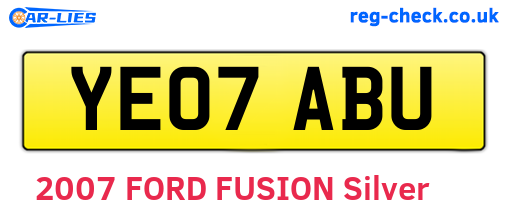 YE07ABU are the vehicle registration plates.