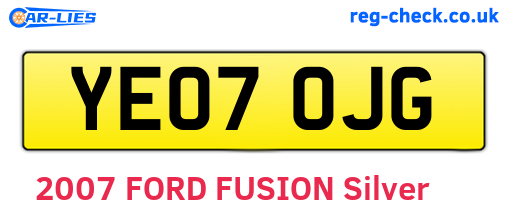 YE07OJG are the vehicle registration plates.