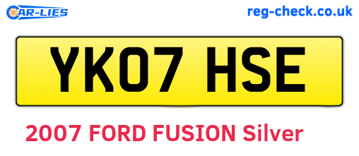 YK07HSE are the vehicle registration plates.