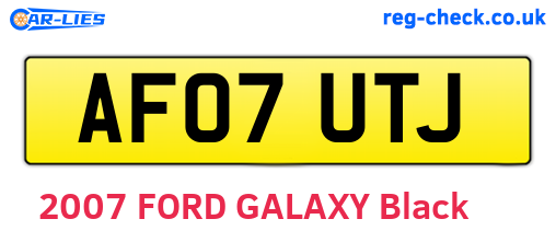AF07UTJ are the vehicle registration plates.