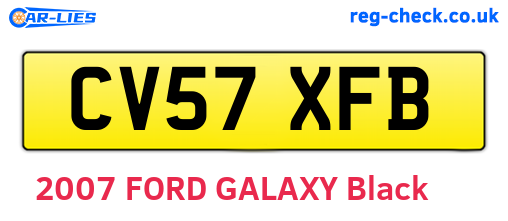 CV57XFB are the vehicle registration plates.