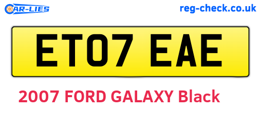 ET07EAE are the vehicle registration plates.