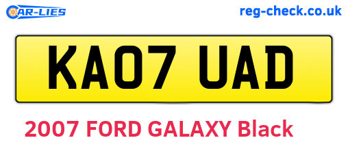 KA07UAD are the vehicle registration plates.