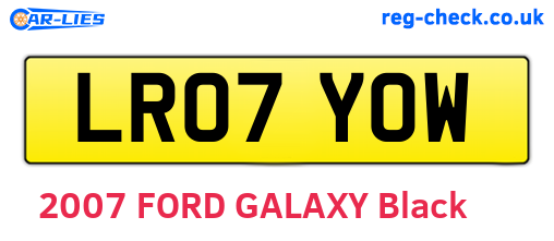 LR07YOW are the vehicle registration plates.