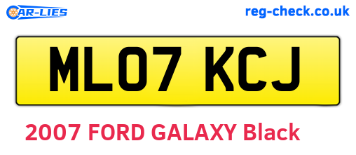ML07KCJ are the vehicle registration plates.