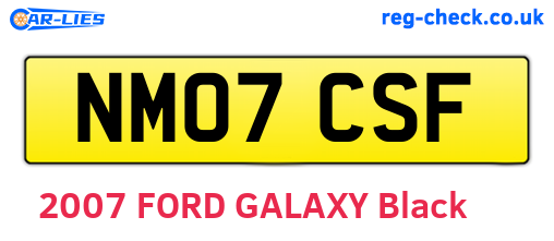 NM07CSF are the vehicle registration plates.