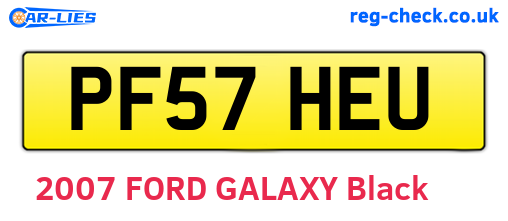 PF57HEU are the vehicle registration plates.