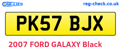 PK57BJX are the vehicle registration plates.