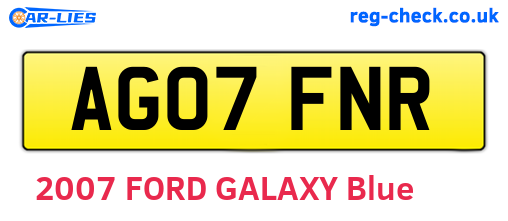AG07FNR are the vehicle registration plates.