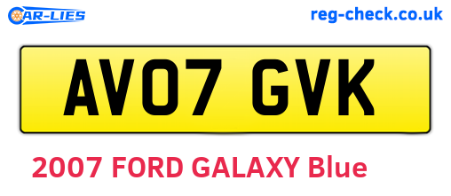AV07GVK are the vehicle registration plates.