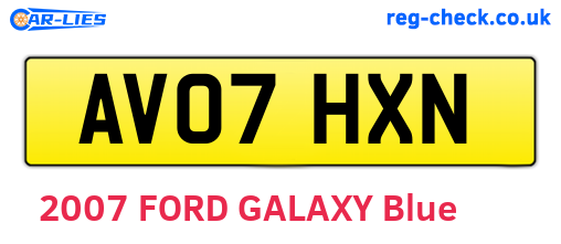 AV07HXN are the vehicle registration plates.