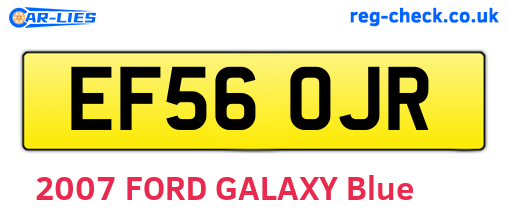 EF56OJR are the vehicle registration plates.