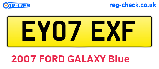 EY07EXF are the vehicle registration plates.