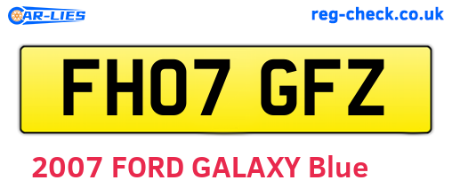 FH07GFZ are the vehicle registration plates.