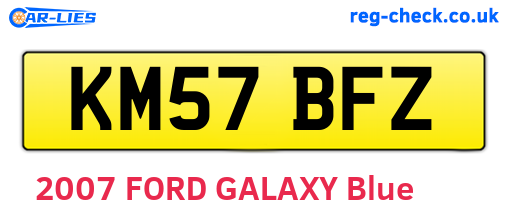 KM57BFZ are the vehicle registration plates.