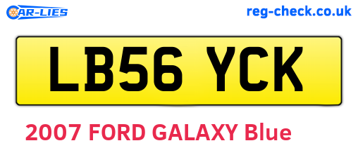 LB56YCK are the vehicle registration plates.